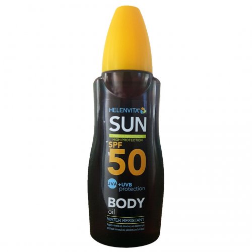 Helenvita Sun Body Oil Αδιάβροχο Αντηλιακό Λάδι SPF50, 200ml